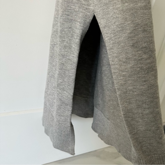 Mango Women's Gray V Neck Gray Sleeveless Knit Midi Long Line Vest Dress Size L - Picture 4 of 9